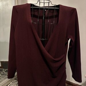 Elegant Burgundy Midi Dress